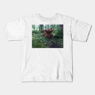 Scottish Highland Cattle Cow and Calf 1501 Kids T-Shirt